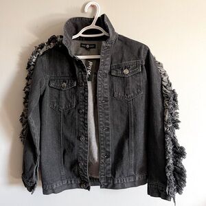 Nasty Gal Daisy Street denim jacket with ruffle sleeves